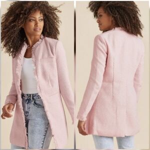 VENUS Light Pink Fringed Blazer